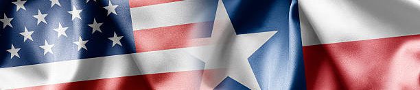 A close up of the american flag and a star